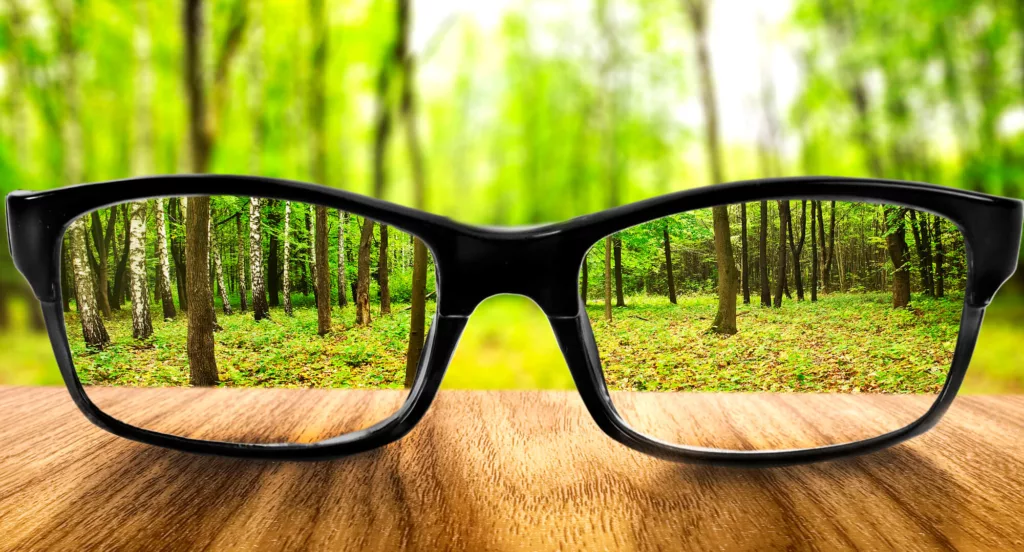 Image of glasses with focus area in forest representing blog post 6 Key Focus Areas for Financial Advisors in 2024